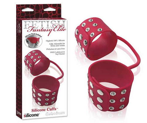 Красные силиконовые наручи Pipedream SILICONE CUFFS RED PD4570-15