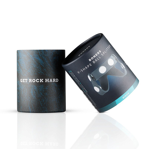 Темно-серое эрекционное кольцо с разделителем мошонки V-образной формы EDC Wholesale BON019