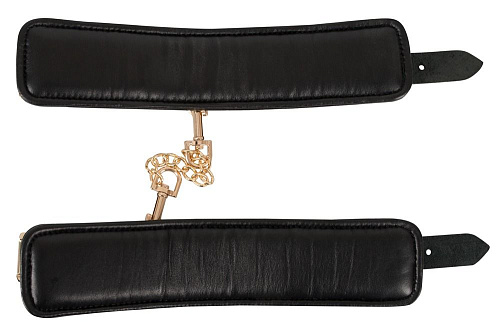 Чёрные наручи на карабинах Orion Leather Handcuffs 20306751001