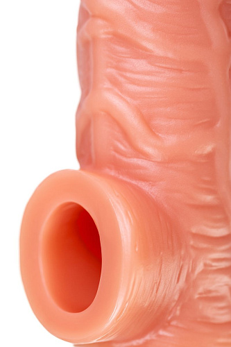 Телесная насадка на фаллос с отверстием для мошонки KOKOS EXTREME SLEEVE RES.001-L (17,6 см)