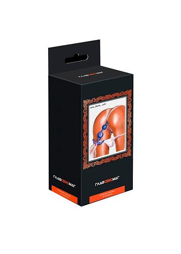 Синяя анальная цепочка из 3 звеньев Главсексмаг GSM101025 (13 см)