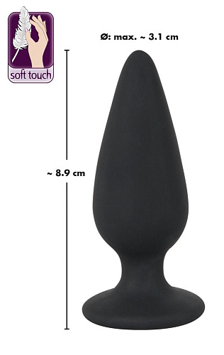 Чёрная анальная втулка Orion Heavy Plug Medium 05330090000 (8,9 см)