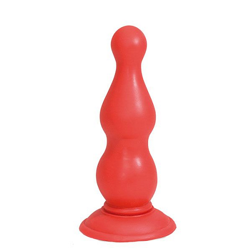 Красный анальный стимулятор NMC TRIPLE TEASERS DONG WITH SUCTION CAP 111412 (15,2 см)