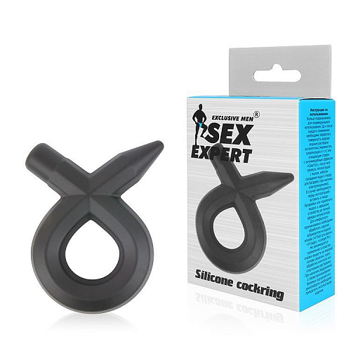 Чёрное силиконовое эрекционное кольцо Bior toys Sex Expert SEM-55150