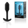 Чёрная пробка для ношения b-Vibe Snug Plug 1 V-007-BLK (9,4 см)