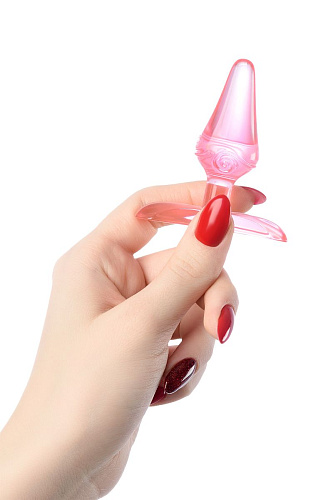 Красная анальная втулка с ограничителем ToyFa 881304-9 (6,5 см)