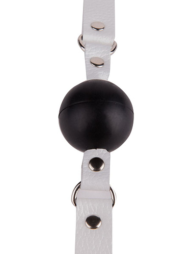 Кляп-шар на белых кожаных ремешках Sitabella 3091-3