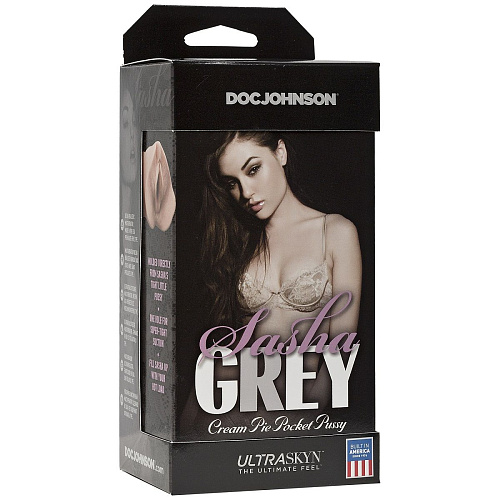 Мастурбатор-вагина телесного цвета Doc Johnson Sasha Grey UltraSKYN Cream Pie Pocket Pussy 5410-02-BX