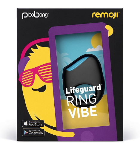 Чёрное перезаряжаемое эрекционное кольцо PicoBong LIFEGUARD RING VIBE PB3699