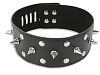 Чёрный широкий ошейник с заклёпками и шипами Пикантные штучки DP072