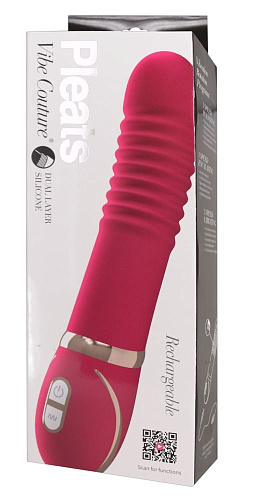 Розовый водонепроницаемый вибратор с рёбрышками Orion Pleats 0586072 (22 см)