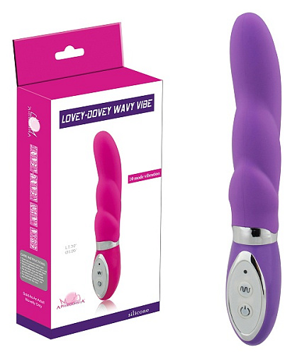 Фиолетовый вибратор с наплывами Howells Lovey-Dovey Wavy Vibe 87001-purple (18 см)