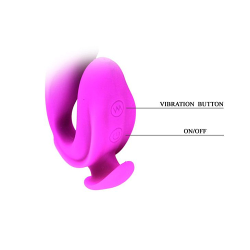 Фиолетовый перезаряжаемый вибромассажёр с клиторальной стимуляцией Baile BI-014180 (21 см)