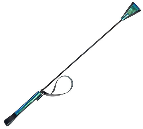 Чёрно-синий стек с хлопушкой из кожи Sitabella 3180-19 (62 см)