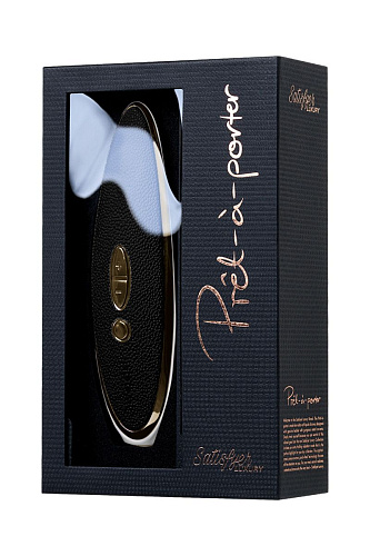 Вакуумно-волновой чёрно-белый стимулятор с вибрацией Satisfyer Luxury Haute Couture J2018-27-1