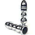 Серебристая анальная пробка-ёлочка с чёрным кристаллом Vandersex 159-MAT4 (13 см)