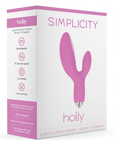 Розовый G-стимулятор с 10 режимами вибрации Shots Media BV Holy SIM064PNK (14,1 см)