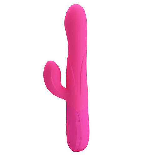 Розовый вибратор с клиторальным отростком и функцией расширения Baile Douglas BI-014442-2 (24,9 см)