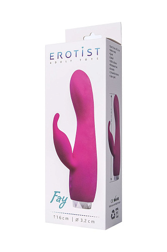 Вибратор розового цвета с фигурным клиторальным отростком Erotist Fay 541017 (16 см)