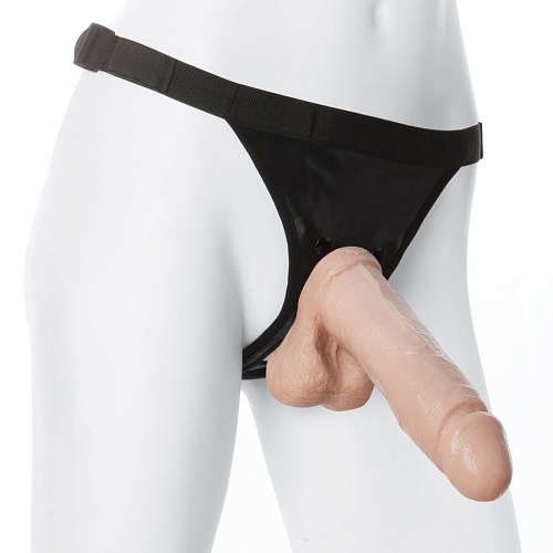 Насадка телесного цвета с трусиками Doc Johnson Vac-U-Lock Set 8 Realistic Ultra Harness 1050-03-BX (20,6 см)