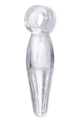 Прозрачная анальная пробка с колечком для фиксации на пальце Seven Creations TO2K81CL-BCD