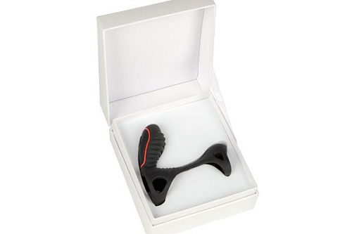 Чёрная насадка на фаллос с трёхкнопочным пультом управления Adrien Lastic Gladiator + LRS 306599