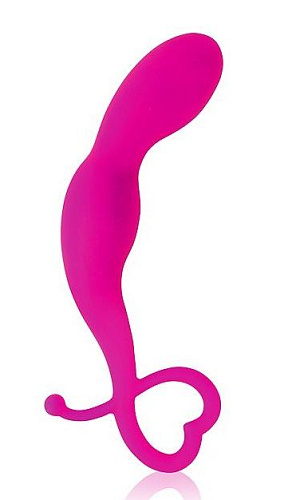 Розовый анальный стимулятор с ограничителем-сердечком Bior toys CSM-23052 (13 см)