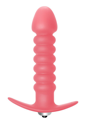 Розовая анальная пробка с вибрацией Lola toys Twisted Anal Plug 5004-01lola (13 см)
