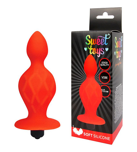 Красная коническая анальная вибровтулка Bior toys ST-40182-3 (10 см)