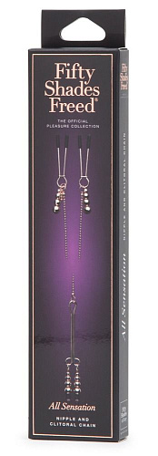 Золотистые зажимы для сосков и клитора Fifty Shades of Grey FS-69154