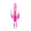 Розовый вибратор-ротатор с анальным и клиторальным стимуляторами Baile BW-065005-0101 (22,3 см)