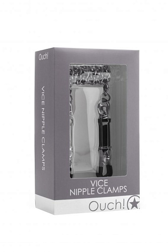 Серебристые зажимы для сосков Shots Media BV Vice Nipple Clamps OU087MET