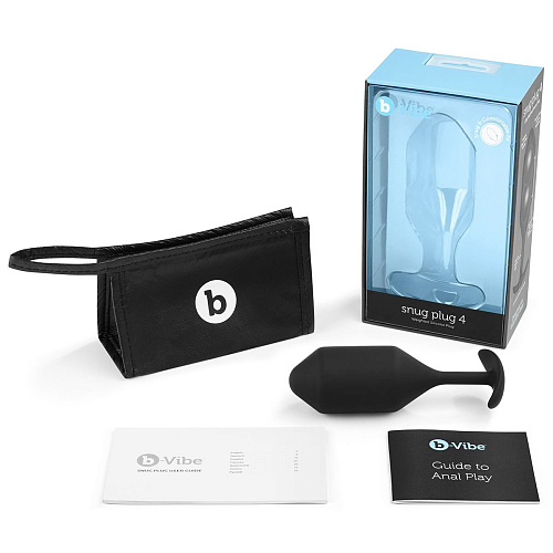 Чёрная пробка для ношения b-Vibe Snug Plug 4 BV-010-BLK (14 см)