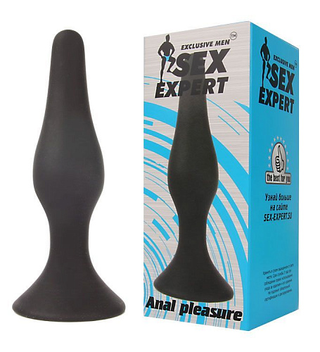 Чёрная анальная пробка Bior toys Sex Expert SEM-55039 (11 см)