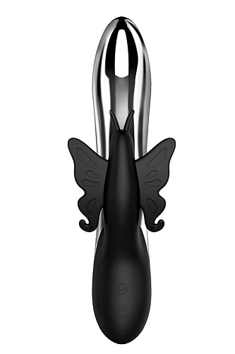 Чёрный вибратор с подсветкой Tonga NAGHI NO.37 RECHARGEABLE LIGHT-UP VIBE 530037 (24 см)