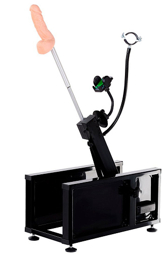 Чёрная секс-машина с фаллической насадкой телесного цвета MyWorld - DIVA Motion 913543