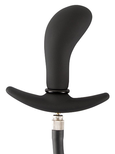 Чёрная анальная втулка с грушей для накачивания Orion 05362100000 (8 см)