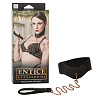 Чёрный ошейник с поводком California Exotic Novelties Entice Posture Collar with Leash SE-2720-70-3