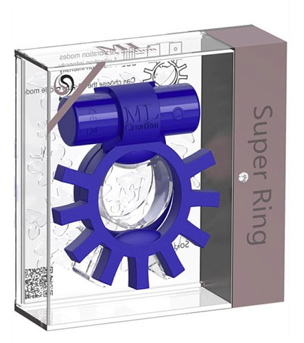 Синее перезаряжаемое эрекционное виброкольцо ML Creation Super Ring ML39
