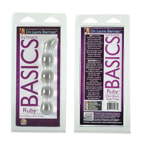 Прозрачный стеклянный стимулятор California Exotic Novelties Berman Ruby Glass Probe SE-9758-00-2