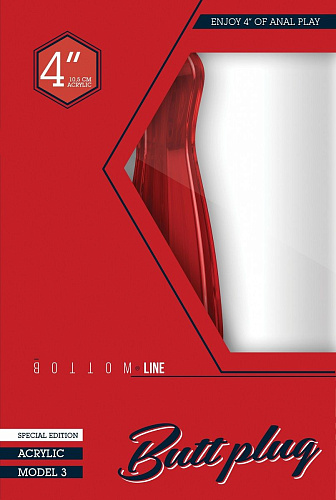 Красный анальный стимулятор Shots Media BV Bottom Line 4 Model 3 Acrylic Red BTM009ACR (10,5 см)