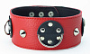 Красно-черный ошейник с шипами БДСМ арсенал 55016
