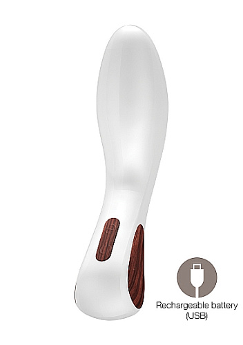 Белый вибромассажёр со стимуляцией точки G Shots Media BV Olive BOOM002WHT (15,8 см)