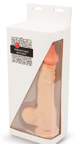 Телесный фаллоимитатор-реалистик на присоске Пикантные штучки DP02035 (25 см)