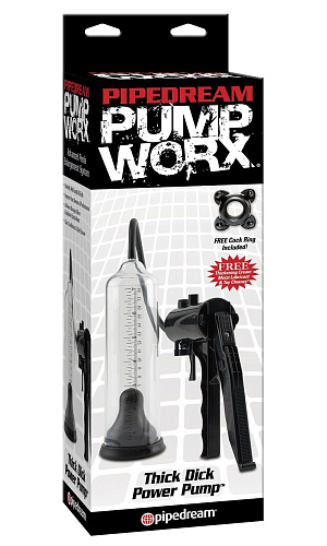 Прозрачная мужская вакуумная помпа с удобным рычагом Pipedream Thick Dick Power Pump PD3278-23