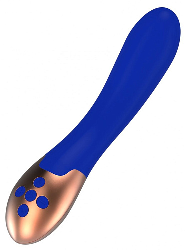 Синий вибратор с функцией нагрева Shots Media BV Posh ELE001BLU (20 см)