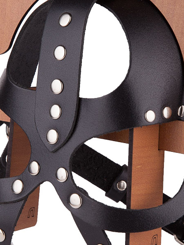 Чёрная кожаная маска-шлем Sitabella «Лектор» 6054-1