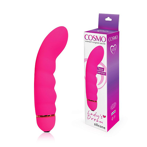 Розовый изогнутый вибромассажёр с 20 режимами вибрации Bior toys CSM-23101 (17 см)