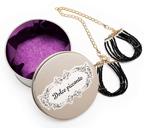 Наручники-браслеты из черного агата Tenero Аmore Dolce Piccante Lingerie Ldp031