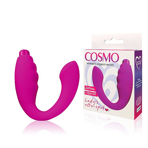 Ярко-розовый изогнутый вибромассажёр Bior toys CSM-23037